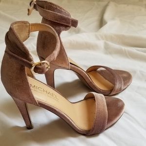 Velvet Pink Strappy Heels